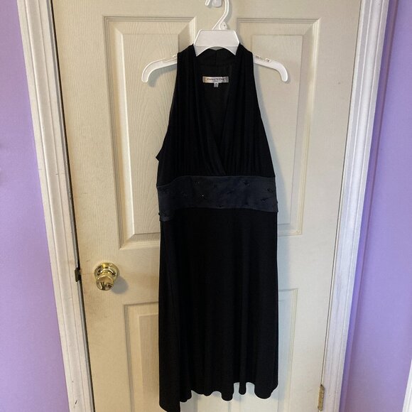 Evan Picone Cocktail Dress Black Size 8 Sleeveless - Picture 1 of 8